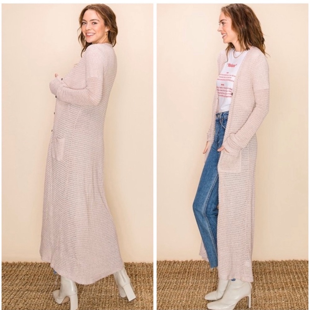 Longline button down cardigan - Picture 3 of 9
